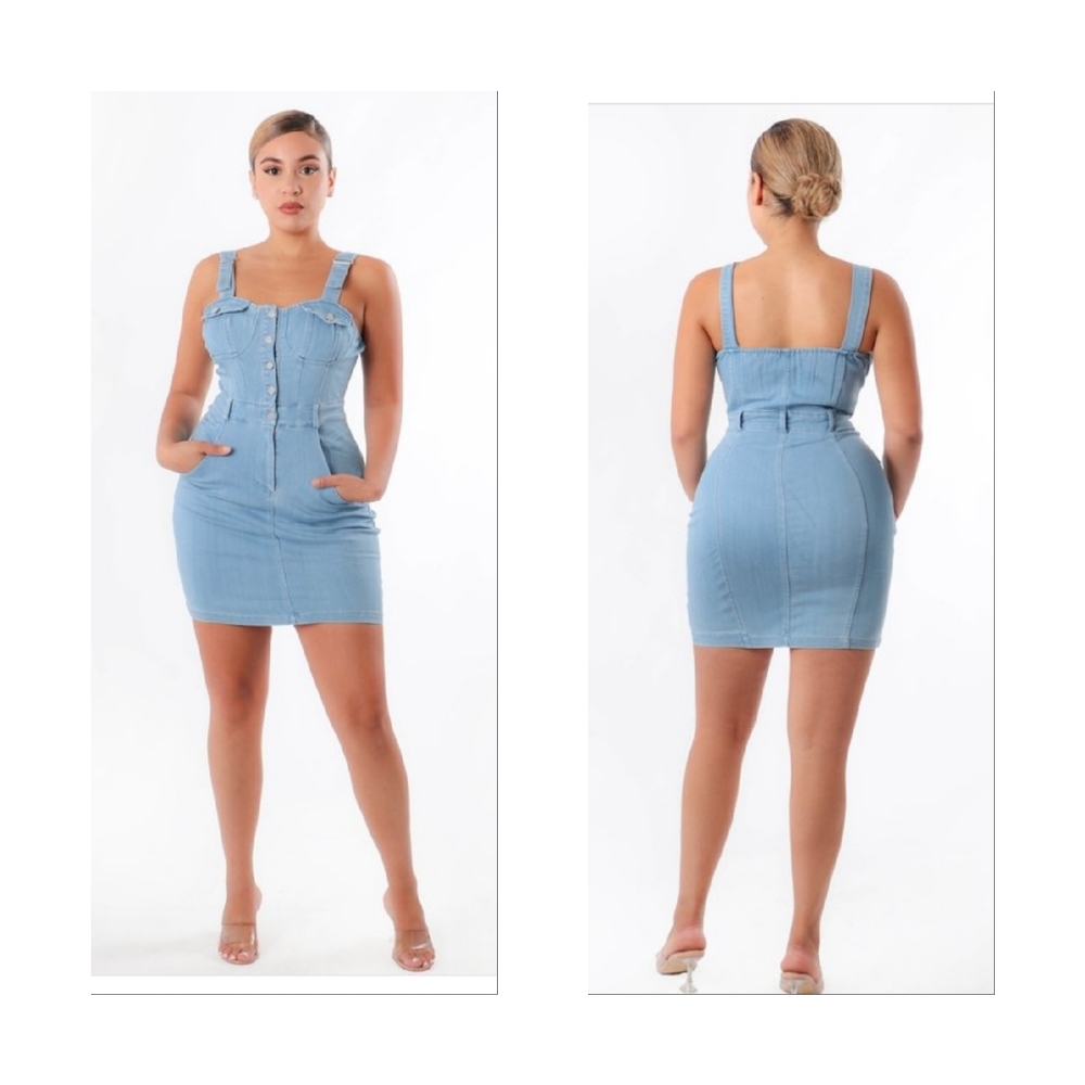 Light wash denim dress